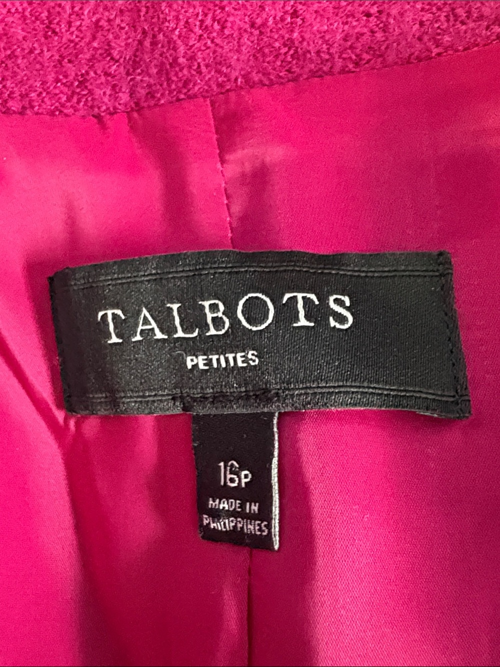 Talbots Ruffle Pocket Fuchsia Jacket - Picture 7 of 8